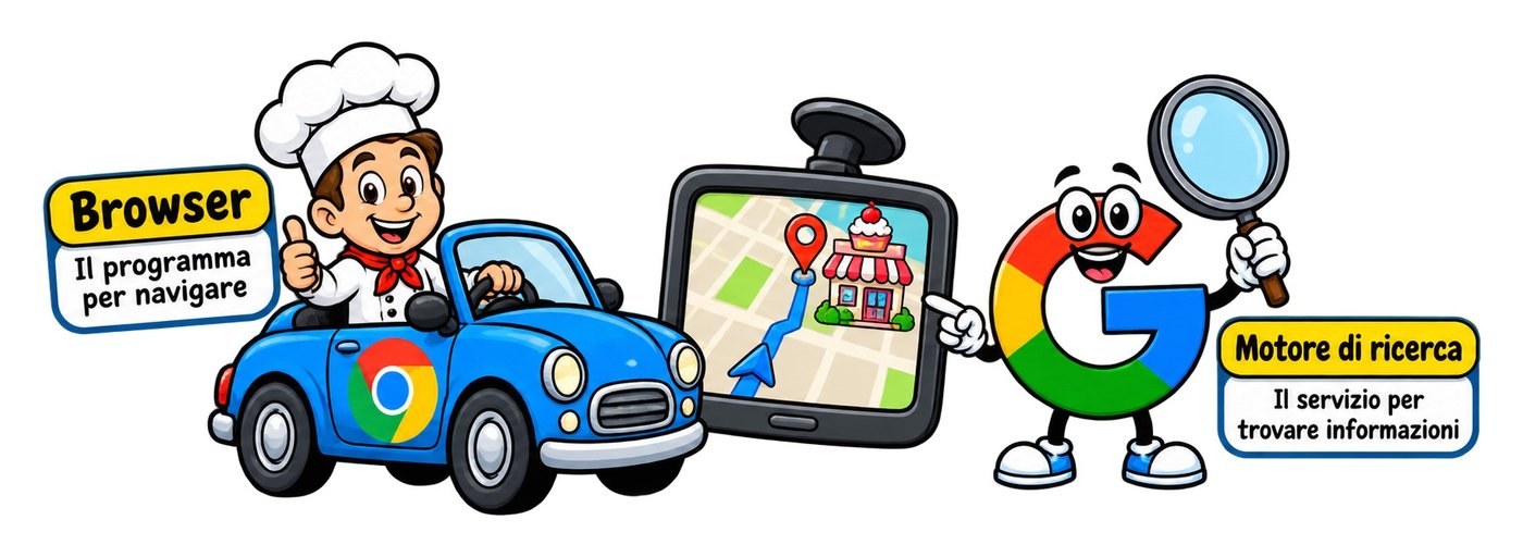 The browser is the car, the search engine is the GPS.