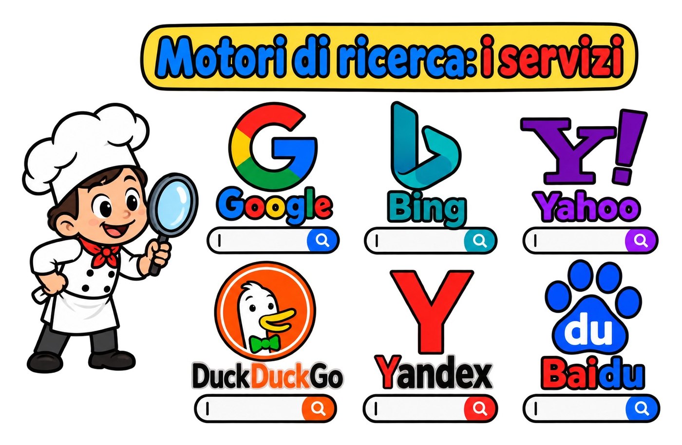 The best-known search engines.