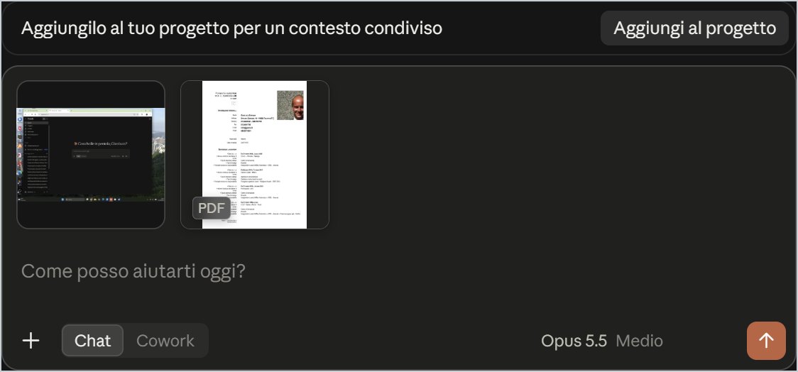 Una foto e un PDF allegati: le miniature restano nella casella finché non invii.