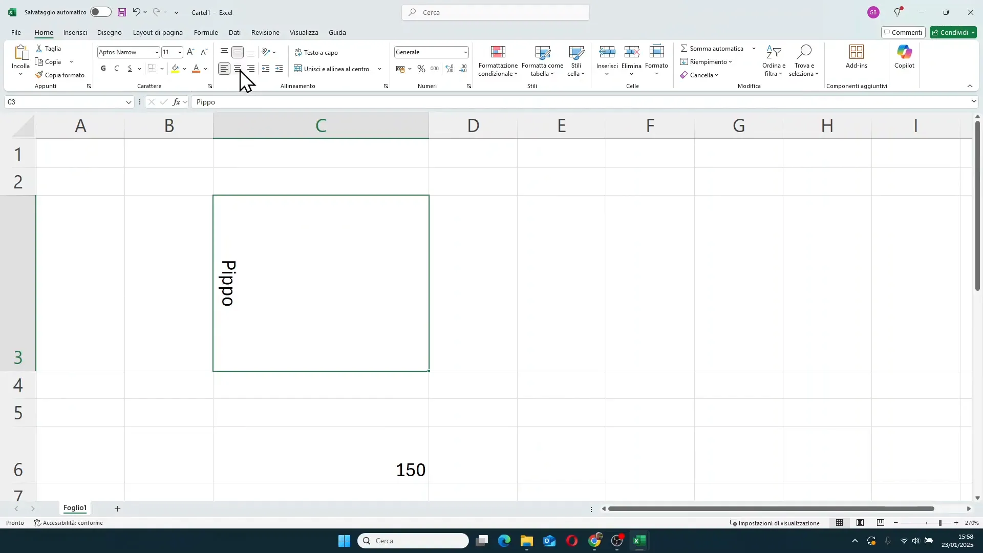 Testo a capo in una cella di Excel