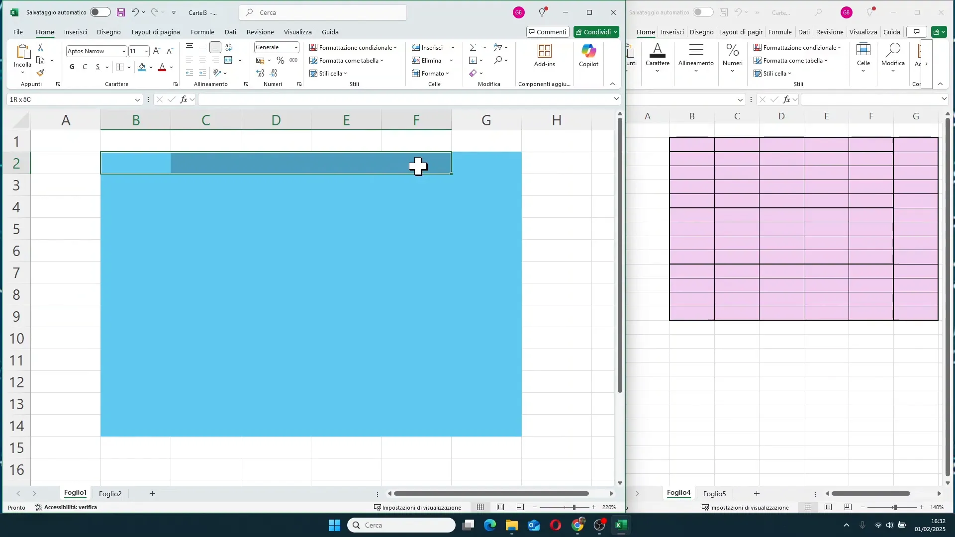 Selezione multipla di più gruppi di celle con CTRL in Excel