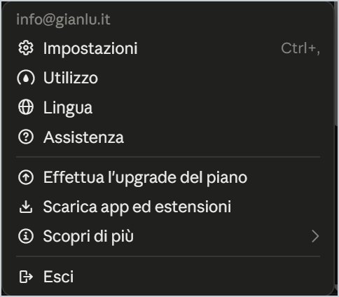 The account menu: Settings, Usage, Language, Help, Sign out.