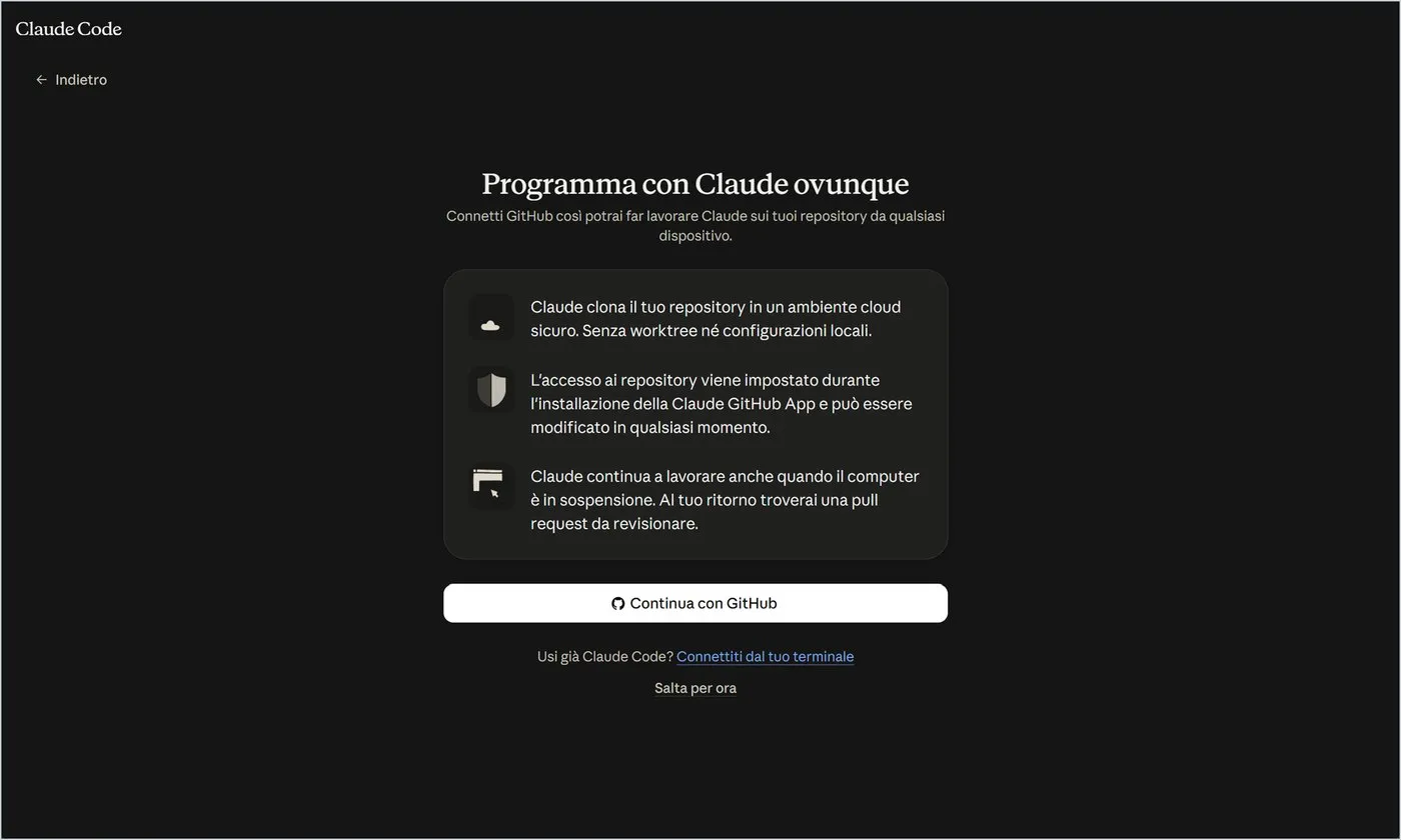 Claude Code on the web: it connects to GitHub.